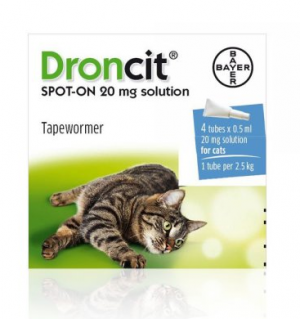 Bayer Droncit spot on for Cats 4x 0.5ml vials