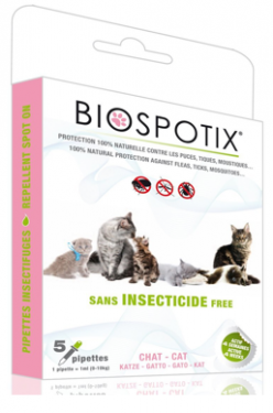 Biospotix 100% Natural, Flea and Tick Protector for CATs (5x1ml)