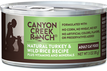 Canyon Creek Ranch
Canned Turkey & Wild Rice Recipe For Adult Cats