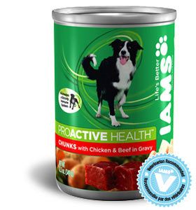 Iams Pet Foods
Chunks w/ Tender Chicken & Beef Simmered in Gravy