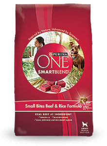 Purina One
SmartBlend Beef & Rice Small Bites