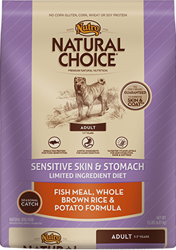 Nutro - Natural Choice
Sensitive Skin & Stomach Fish Meal & Brown Rice Formula