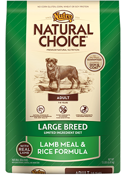 Nutro - Natural Choice
Limited Ingredient Large Breed Lamb Meal & Rice Formula