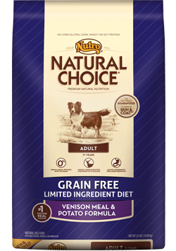 Nutro - Natural Choice
Grain Free Venison Meal & Potato Formula