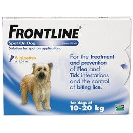 Frontline Spot On for medium dogs (10-20kg) 6 Pipettes