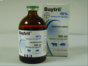 Bayer Baytril  10% inj enrofloxacin (dogs cows cats swine etc) 100ml