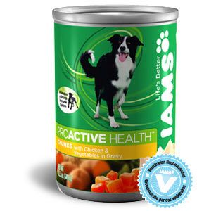 Iams Pet Foods
Chunks w/ Savory Chicken & Vegetables Marinated in Gravy