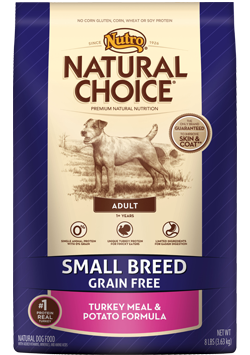 Nutro - Natural Choice
Grain Free Small Breed Turkey Meal & Potato Formula