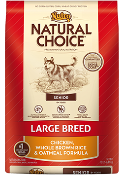 Nutro - Natural Choice
Large Breed Senior Dog Chicken Brown Rice & Oatmeal Formula