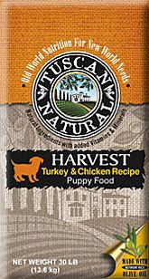 Tuscan Natural
Harvest Turkey & Chicken Puppy Recipe